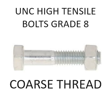 UNC GRADE 8 HEX BOLTS COARSE